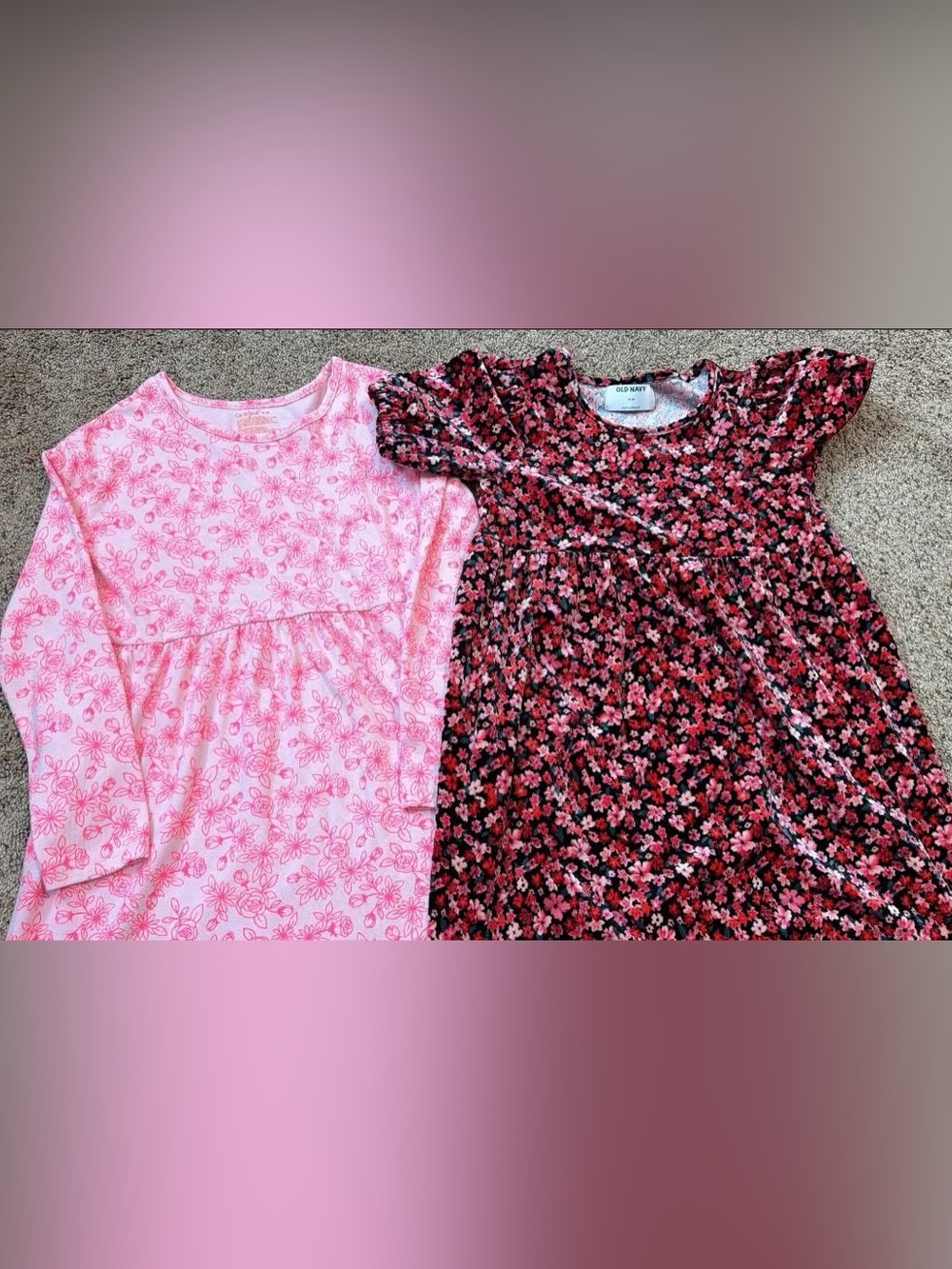 Cat & Jack Pink Floral Long-Sleeve Dress - Picture 1 of 1